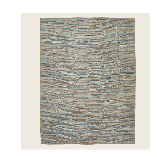 Multicolored Turkish Flatweave Wool Rug - 8'11" x 12'1"