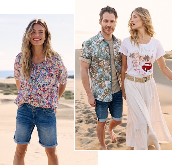 Bunt bedruckte Bluse aus Viskose