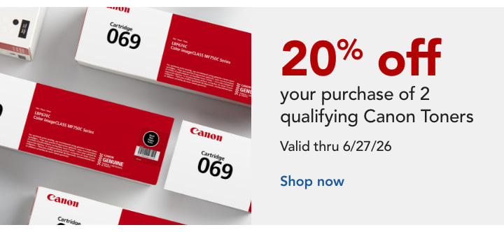 20% off when you purchase 2 qualifying Canon Toners
