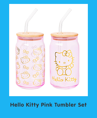 Hello Kitty Pink Glass Jar Tumblers with Bamboo Lid (Set of 2)