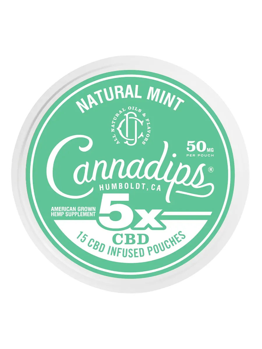 Image of Natural Mint Cannadips 5X CBD Infused Pouches 15ct 750MG