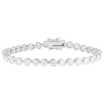 Moissanite Platineve Tennise Bracelet 7.36ctw DEW.