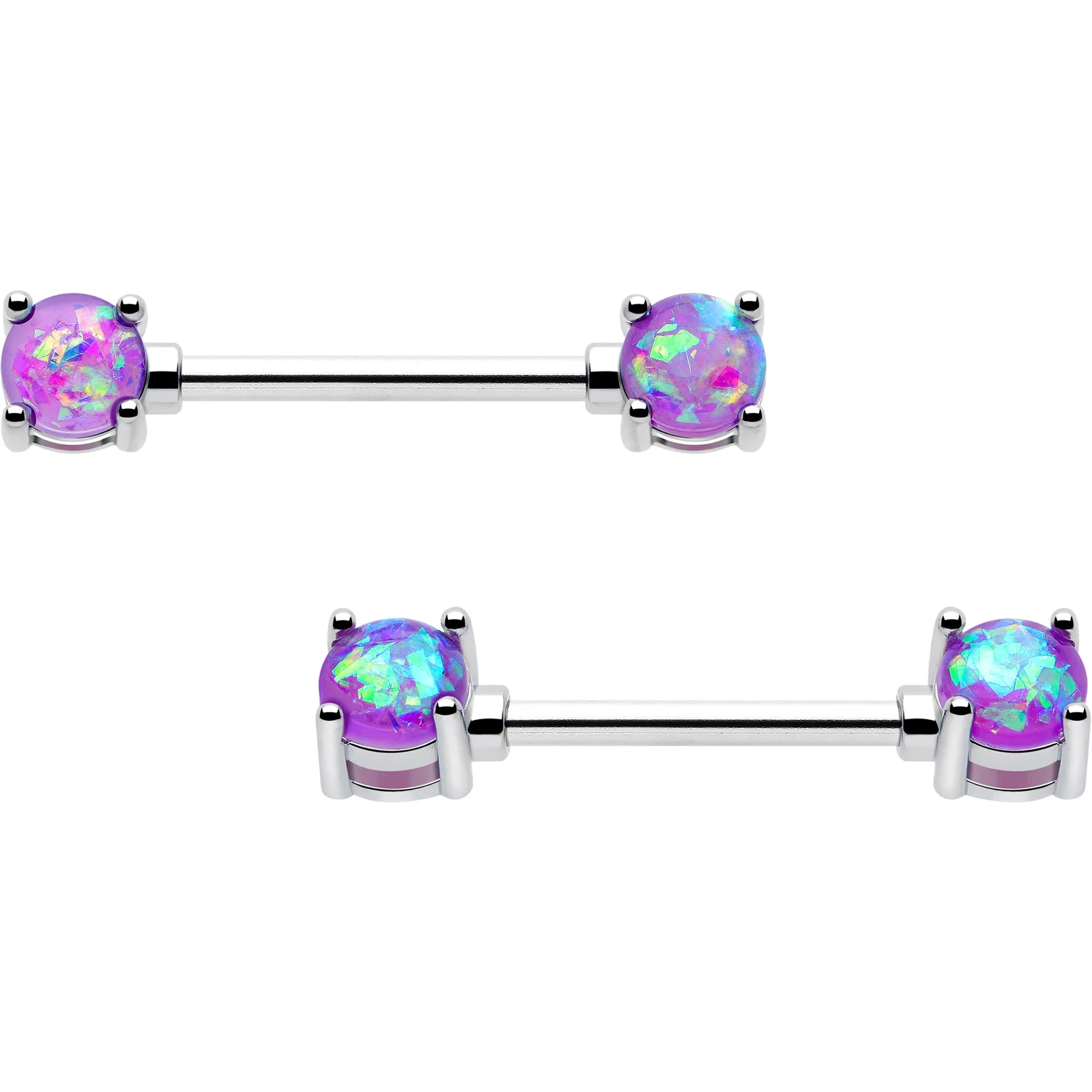 Image of Purple Opal Nipple Ring Set