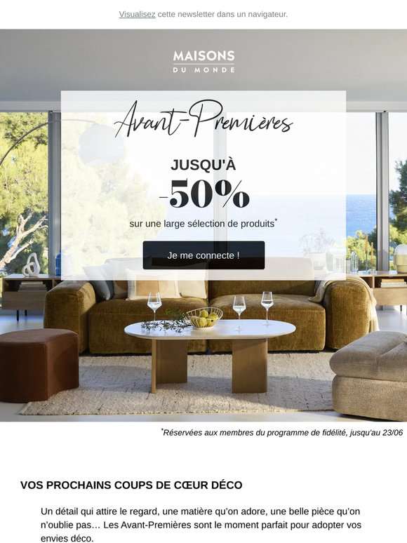 Avant-Premières : jusqu’à -50% sur une large sélection déco