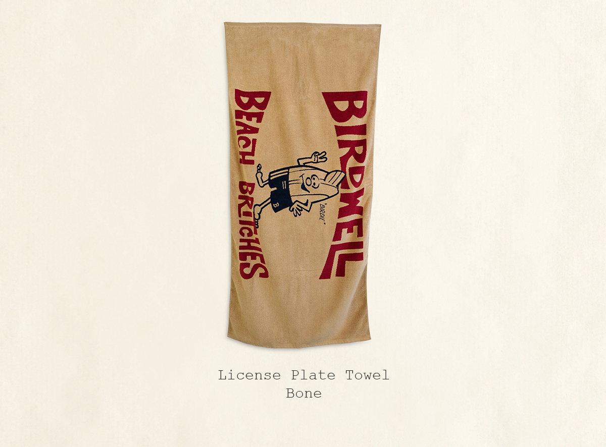License Plate Towel - Bone
