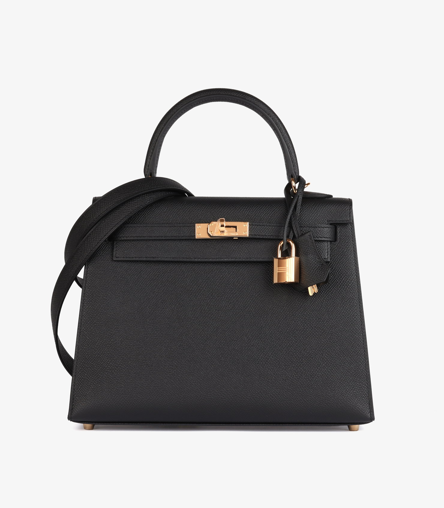 Black Epsom Leather Kelly 25cm Sellier