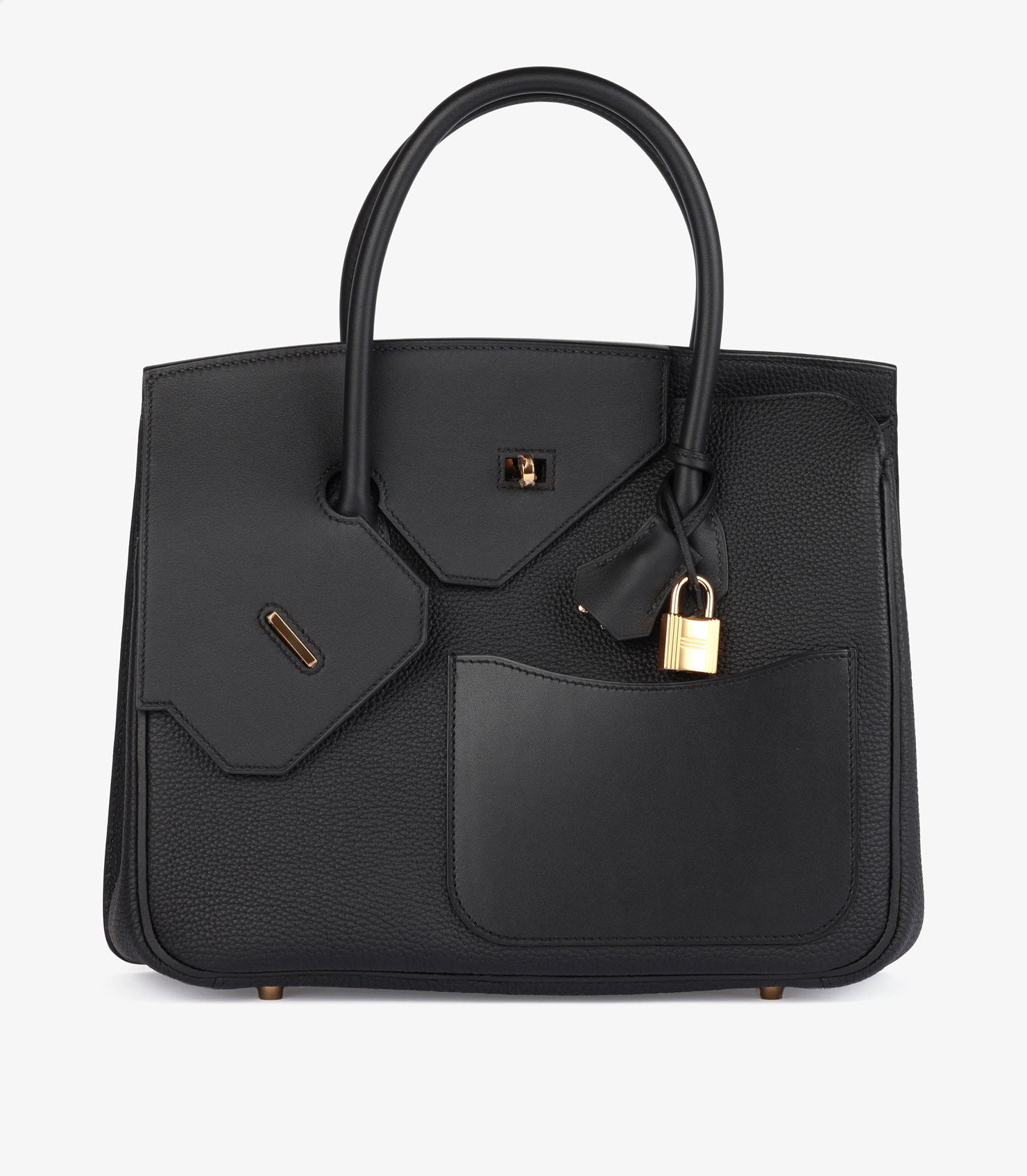 Black Togo & Swift Leather Birkin 30cm Désordre Retourne