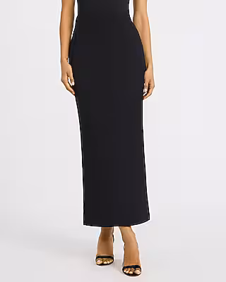 Studio Stretch Twill High Waisted Column Maxi Skirt