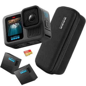 GoPro HERO13 Black Action Camera Bundle with Additional Enduro Battery, 128GB microSD Card and Carrying Case