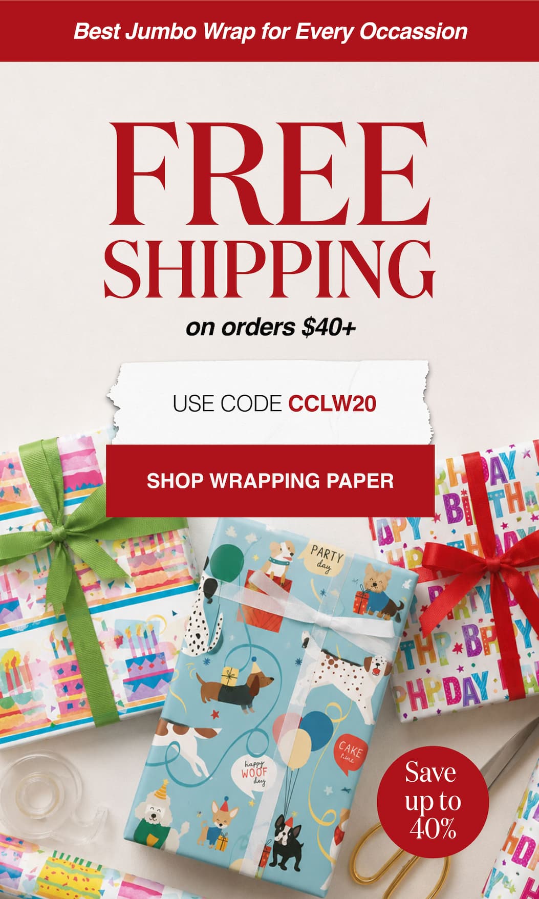 Best Jumbo Wrap for Every Occassion FREE Shipping on your $40+ order!
