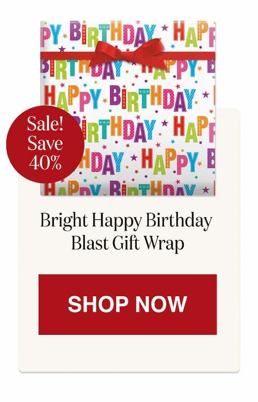 Bright Happy Birthday Blast Jumbo Rolled Gift Wrap [Click here to Shop Now]