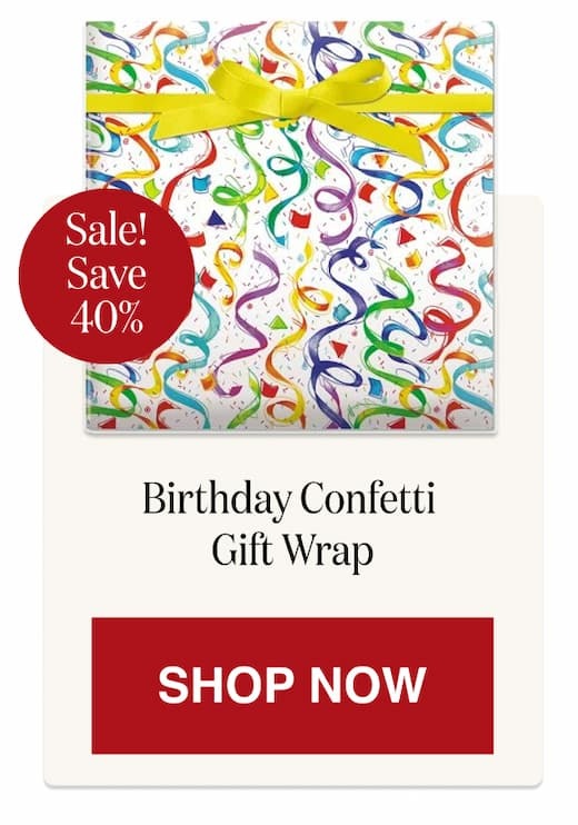 Birthday Confetti Jumbo Rolled Gift Wrap [Click here to Shop Now]