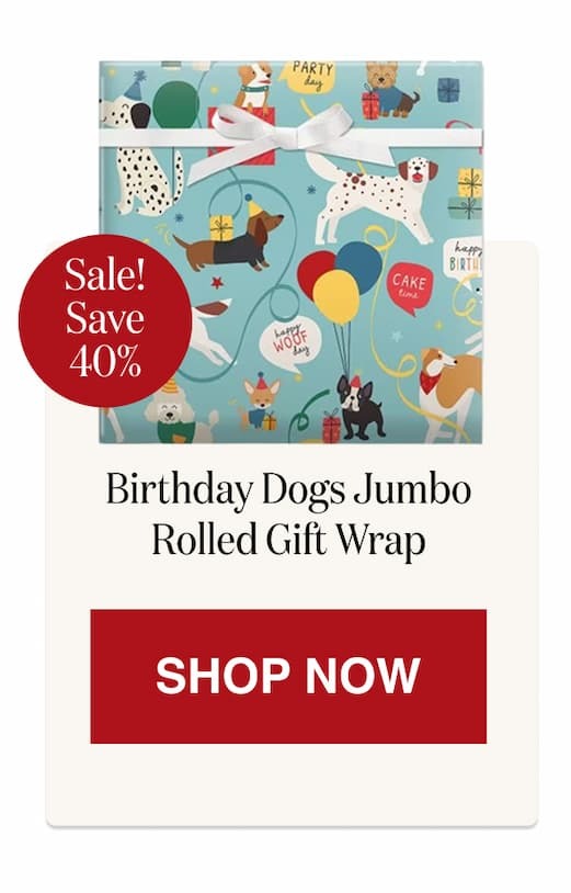 Birthday Dogs Jumbo Rolled Gift Wrap [Click here to Shop Now]