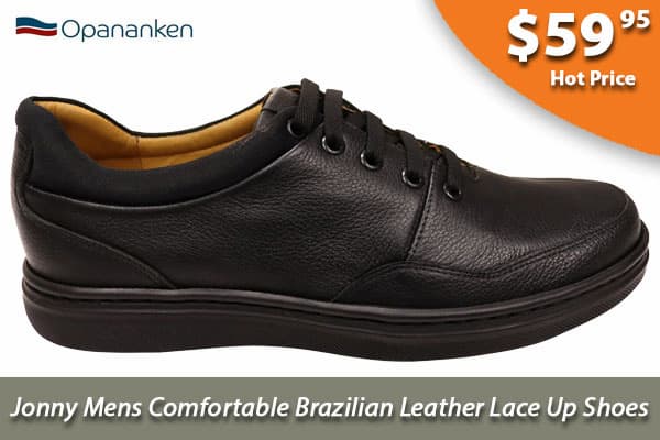 Opananken Jonny Mens Comfortable Brazilian Leather Lace Up Shoes