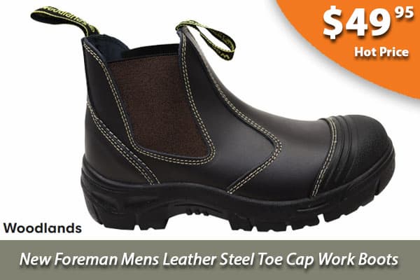 Woodlands New Foreman Mens Leather Steel Toe Cap Work Boots