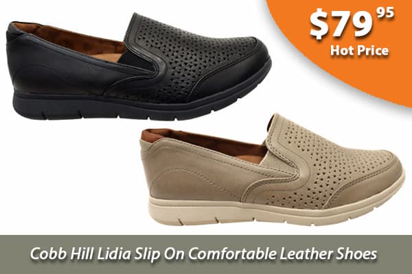 Cobb Hill Lidia Slip On Womens Comfortable Leather Shoes