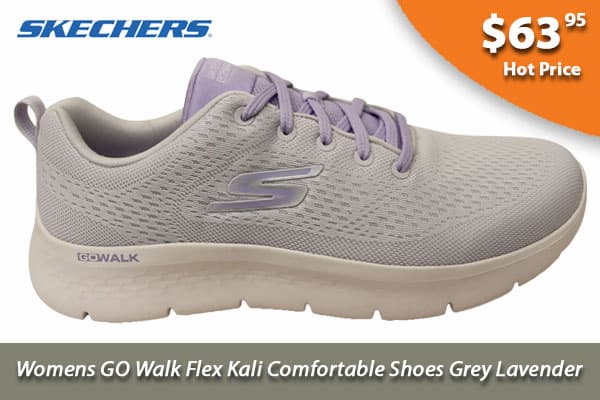 Skechers Womens GO Walk Flex Kali Comfortable Shoes Grey Lavender