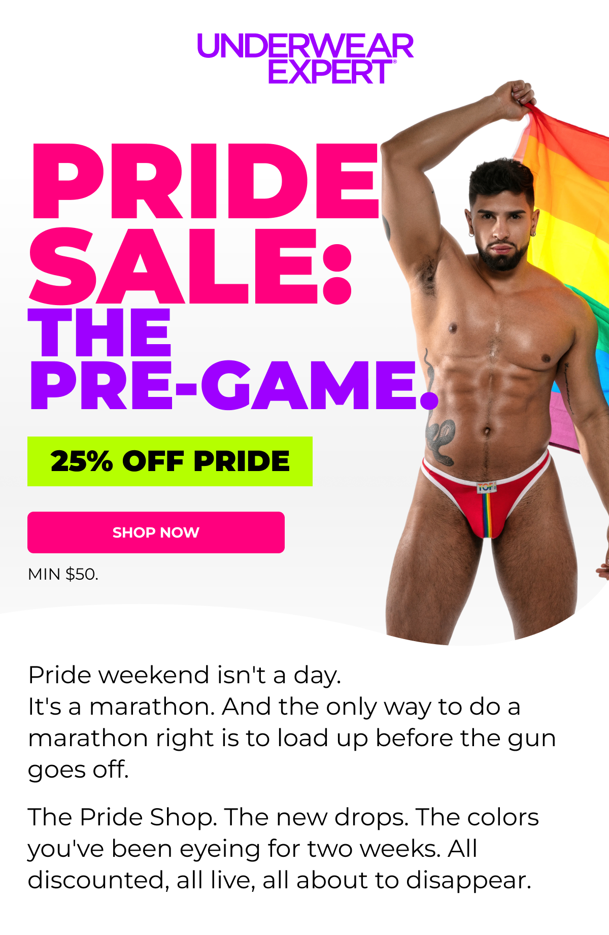 The Pride Shop. The new drops. The colors you've been eyeing for two weeks. All discounted, all live, all about to disappear.