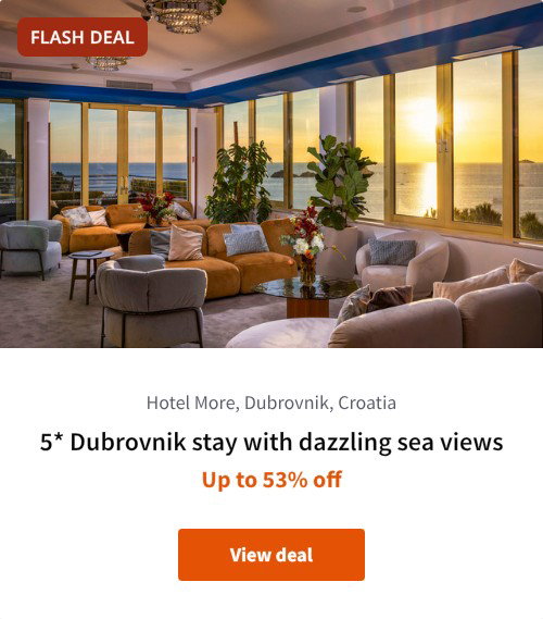 5* Dubrovnik stay with dazzling sea views