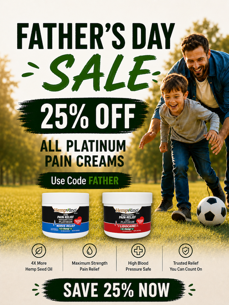 FATHER'S DAY SALE 25% OFF ALL PLATINUM PAIN CREAMS