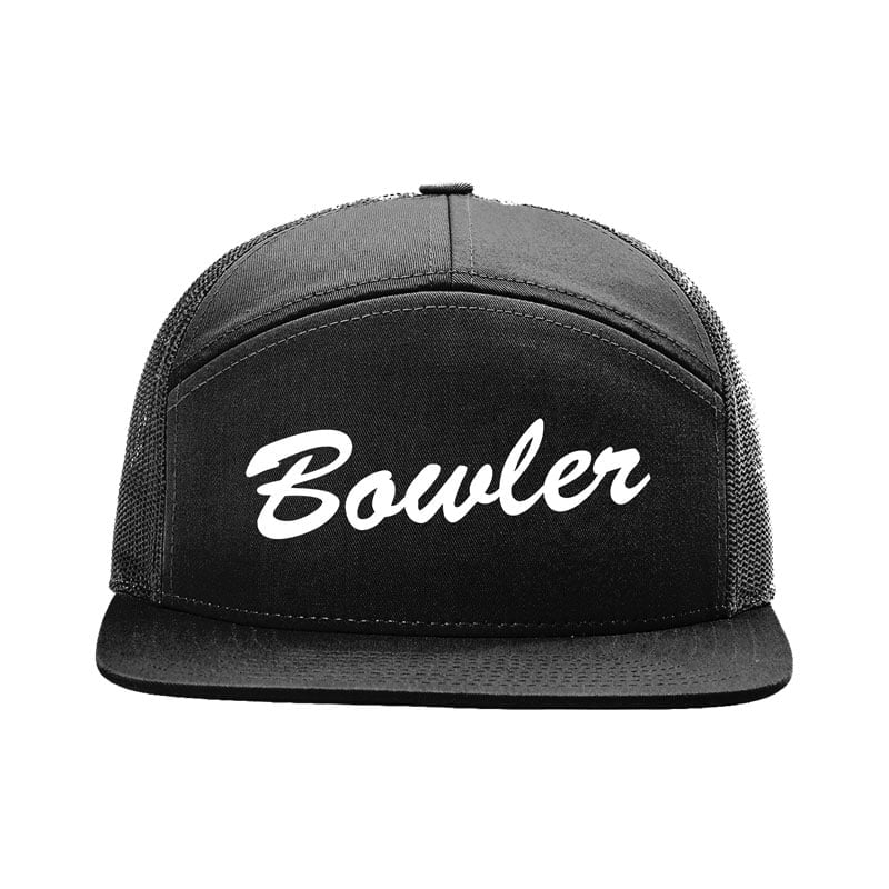 Image of Richardson 7-Panel Trucker BOWLER Bowling Hat - Black