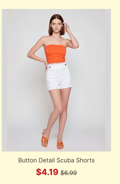 Shop Button Detail Scuba Shorts