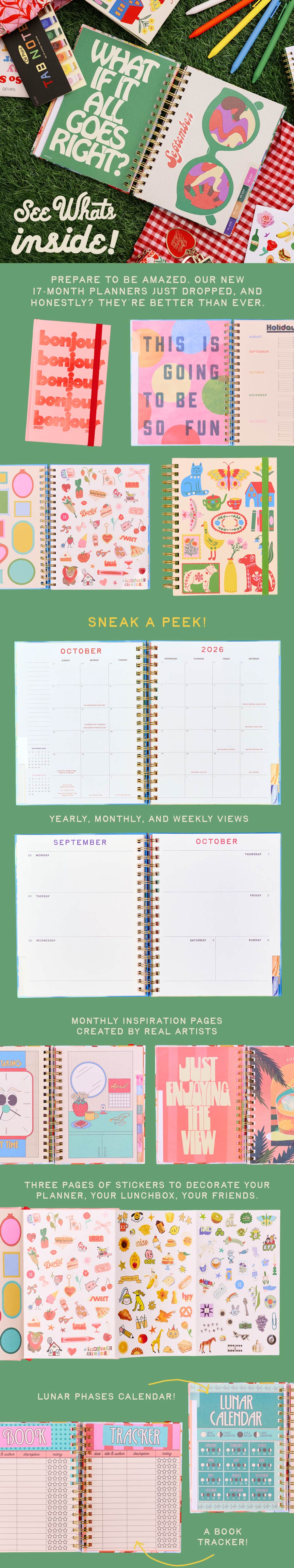 See what's inside our 17-month planners!