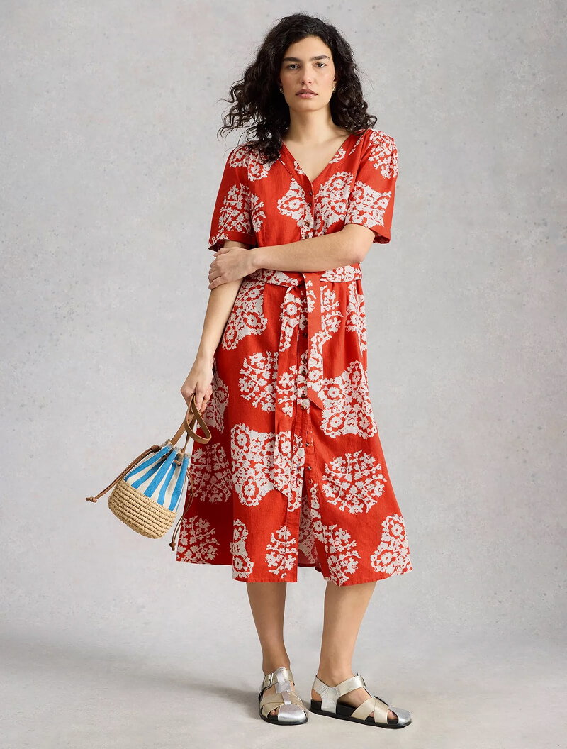 Shop Val Linen Blend Dress
