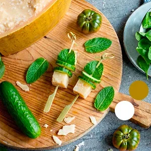 Parmigiano Reggiano 24 mesi, cetriolo e menta