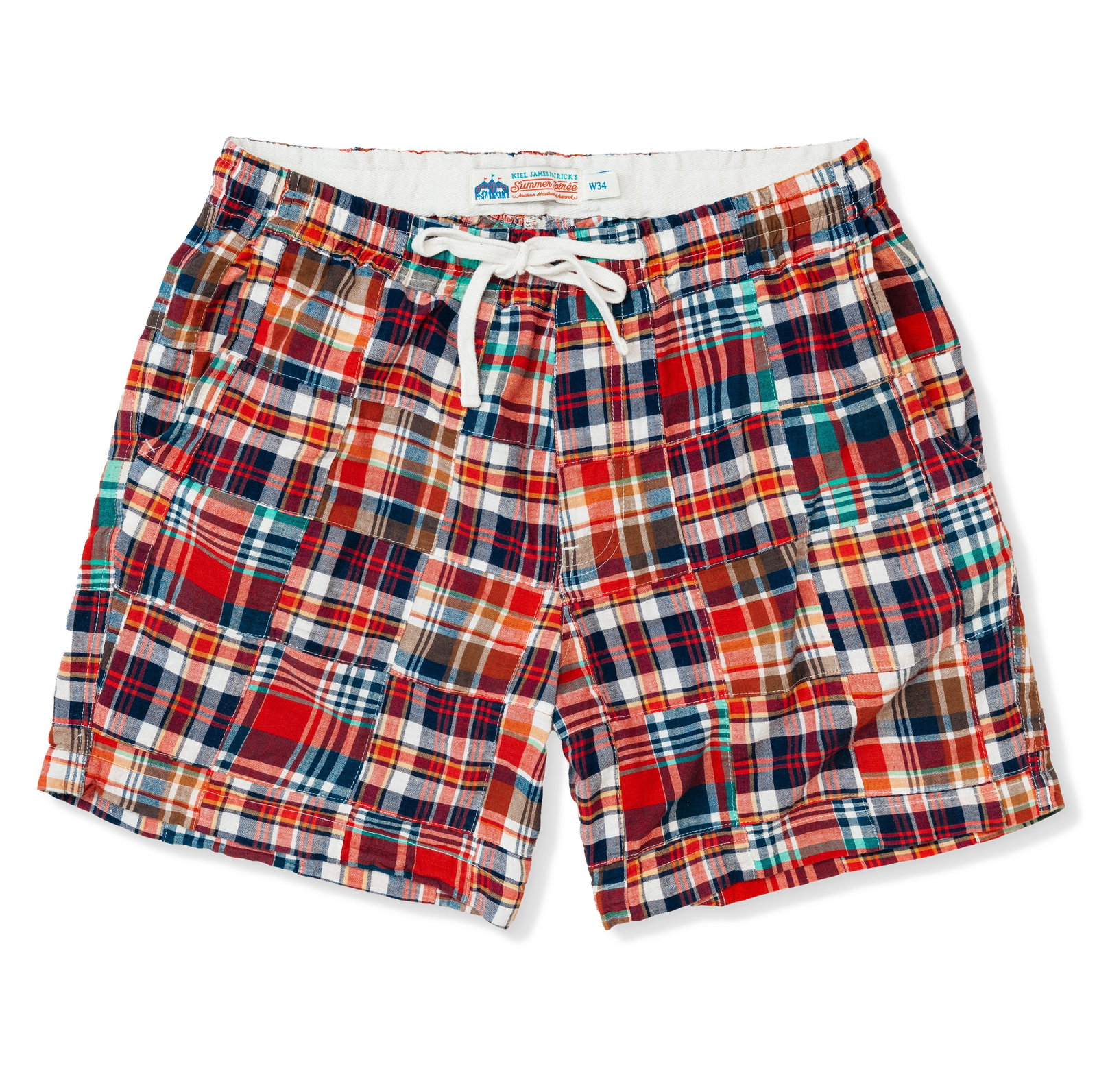 Image of Bristol Patchwork Madras Drawstring Shorts