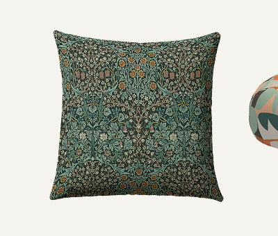 Blackthorn Forest Green Woven Throw Pillow