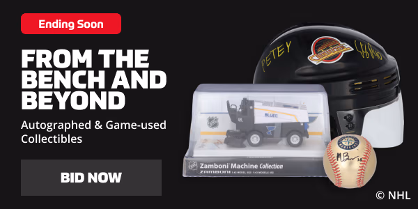 From the bench and beyond: autographed and game-used collectibles. Click here to bid.