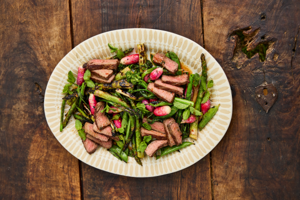 Steak parfait & salade grillée au barbecue by Jamie Oliver