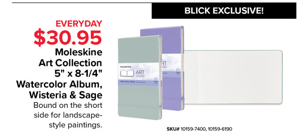 Moleskine Art Collections 5"X8-1/4" Watercolor Album, Wisteria & Sage Everyday $30.95