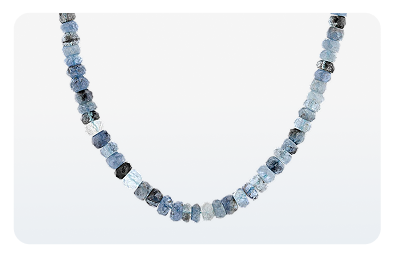 Moss Aquamarine Rhodium Over Sterling Silver Beaded Necklace 4-6mm