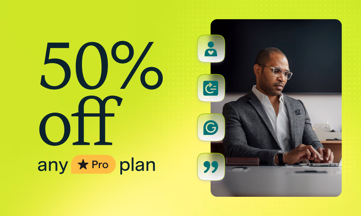 50% off any Pro plan