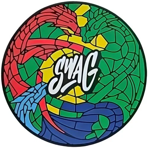 Image of SWAG Dragon Stained Glass Flex Rubber Shammy