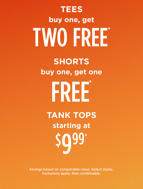 Tees, shorts & tanks