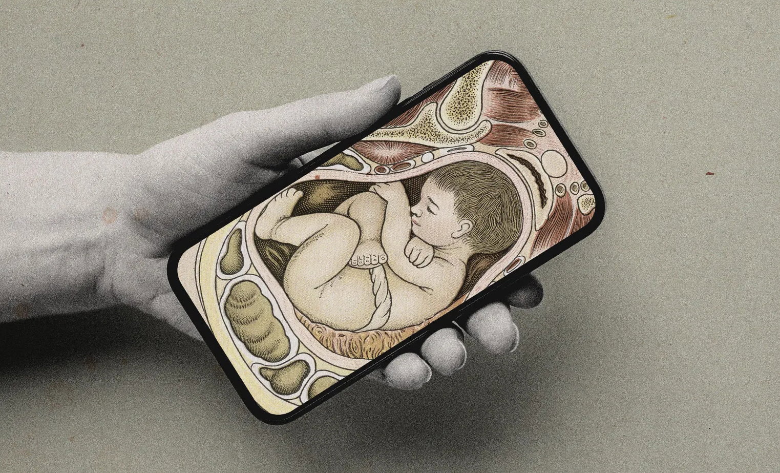 Smart phone with baby