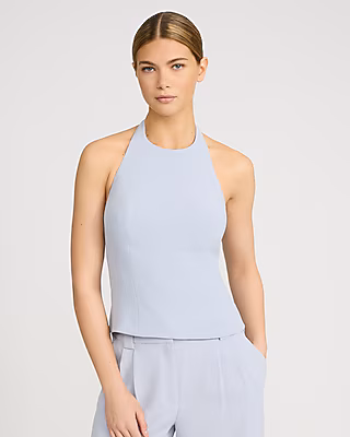 Signature Crepe Tailored Halter Top