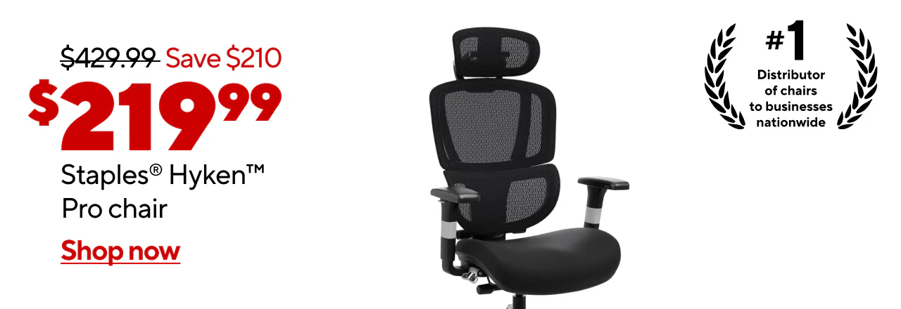 $429.99, Save $170, $259.99 Staples® Hyken Pro Chair