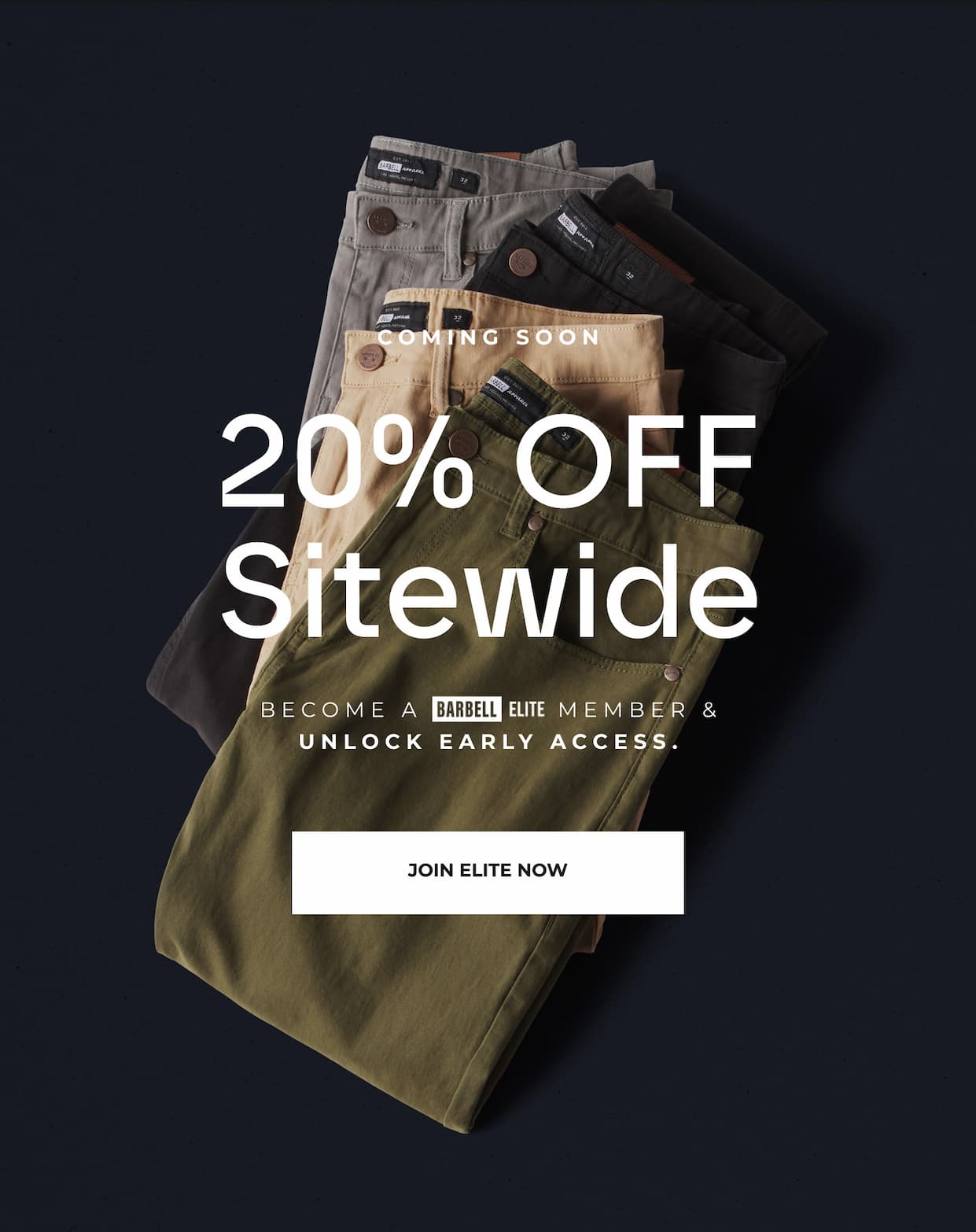 Coming Soon: 20% Off Sitewide