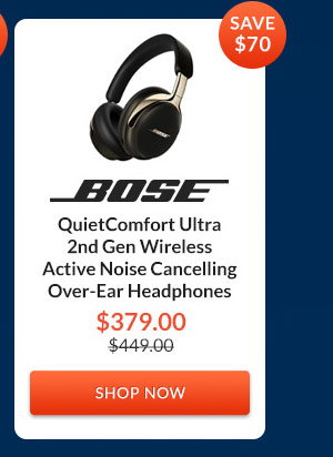 Bose QuietComfort Ultra 2nd Gen Wireless Active Noise Cancelling Over-Ear Headphones