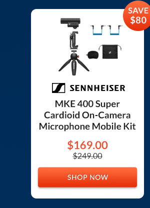 Sennheiser MKE 400 Super Cardioid On-Camera Microphone Mobile Kit