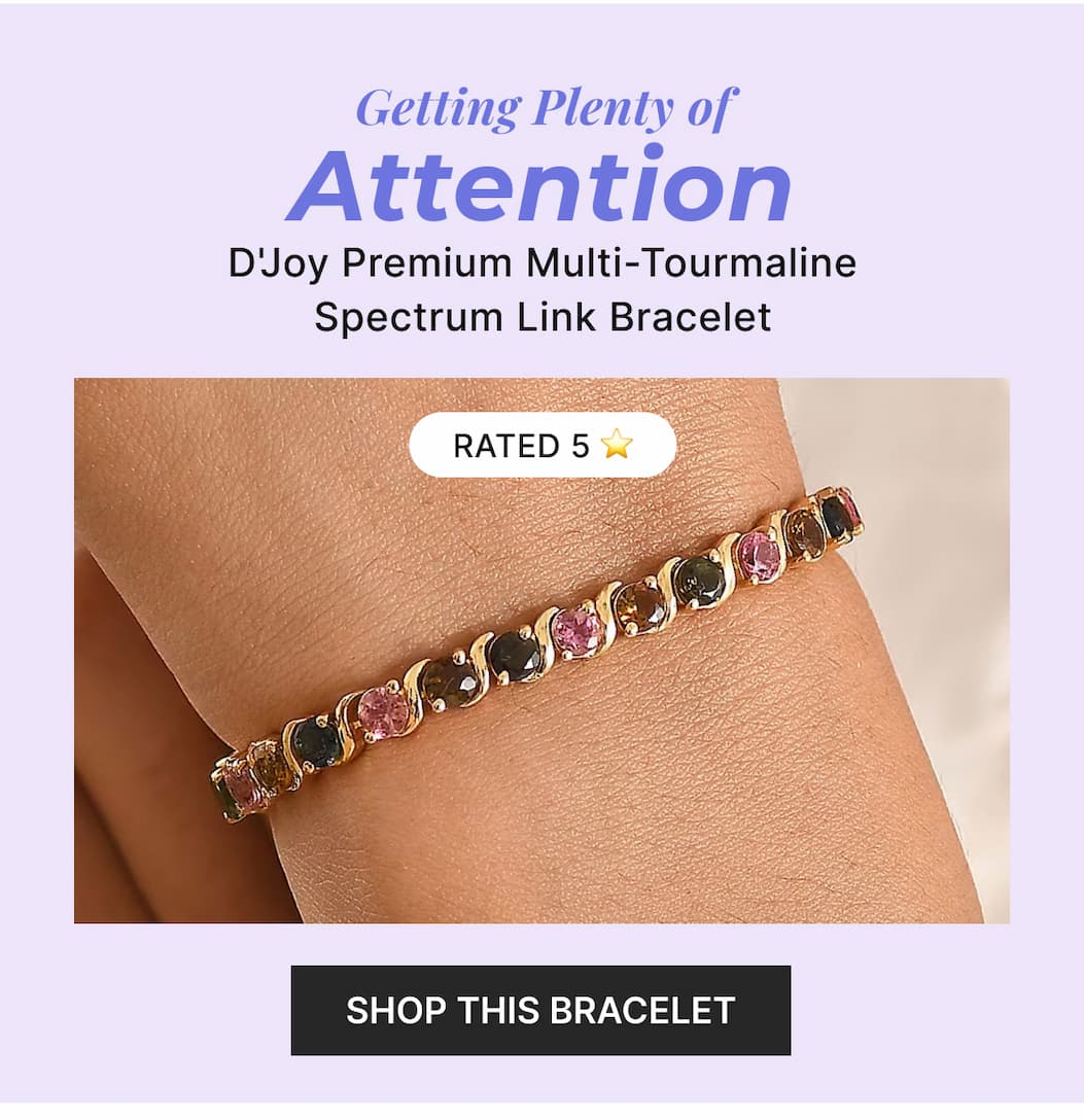 D'Joy Premium Multi-Tourmaline Spectrum Link Bracelet