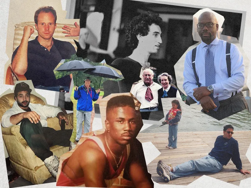 A collage of GQ editors’ dads