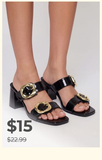 Shop Double Buckle Band Block Heels