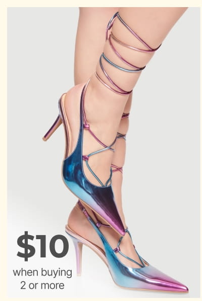 Shop Strappy Lace Up Pointed Toe Stiletto Heels