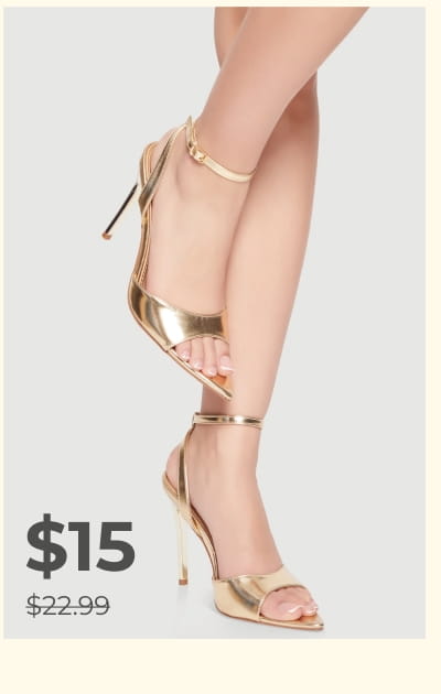 Shop Pointed Open Toe Ankle Strap High Heels