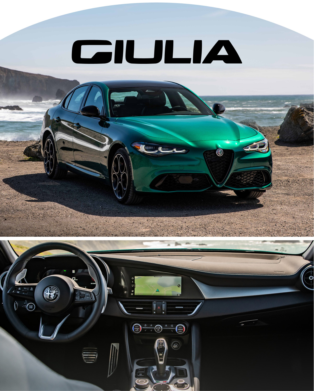 Images extérieures et intérieures de l'Alfa Romeo Giulia